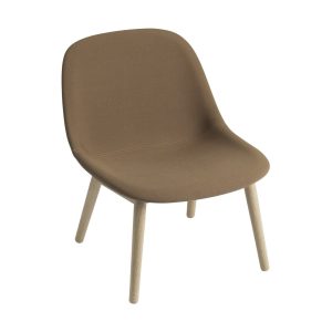Muuto Fiber loungestoel gestoffeerd Steelcut Trio 265 vierpoot eikenhout