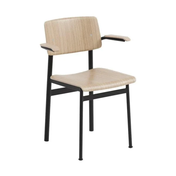 Loft-chair-w-armrest-black-oak-Muuto-5000x5000-hi-res.jpgv1685542978 Muuto Loft eetkamerstoel met armleuning eiken vierpoot Black
