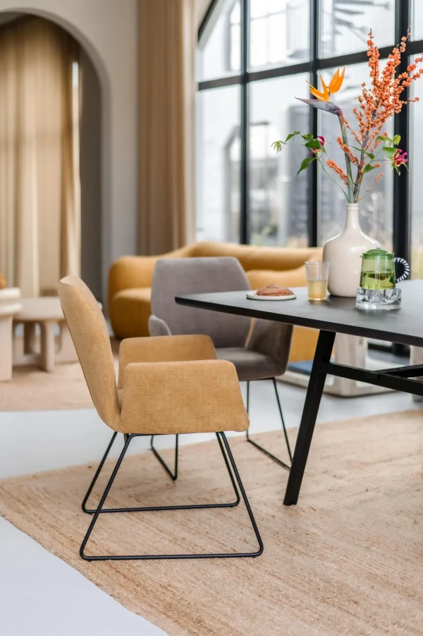 Jesper Home Misaki eetkamerstoel Honey Harvest beehive black