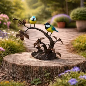 Bronzen Beeld Vogelpaar 33x18x27 cm