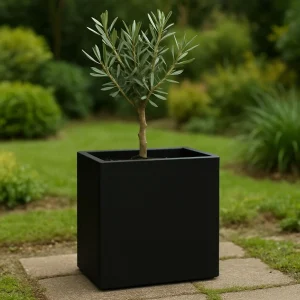 GARDRA Polyester plantenbak 45x30x50 cm - Gitzwart (RAL 9005)
